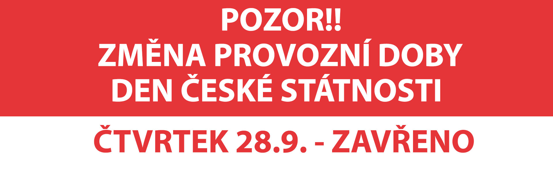 Provozní doba den české státnosti 28.9.2023 AUTOROZVODY, AR-SERVICE